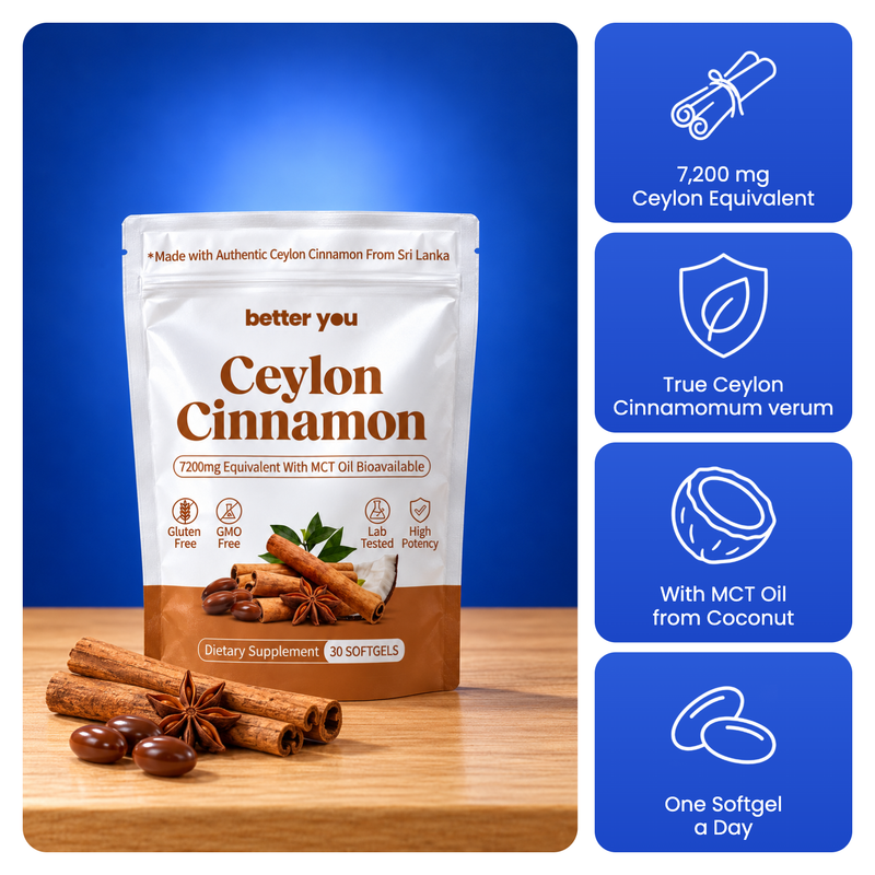 Ceylon Cinnamon Softgels, 7,200 mg Equivalent, with MCT Oil, 30 ct